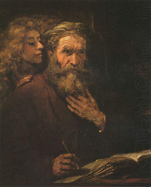 REMBRANDT Harmenszoon van Rijn Evangelist Mathaus und der Engel china oil painting image